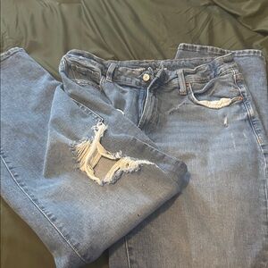 Distressed Blue Jeans Old Navy OG Loose